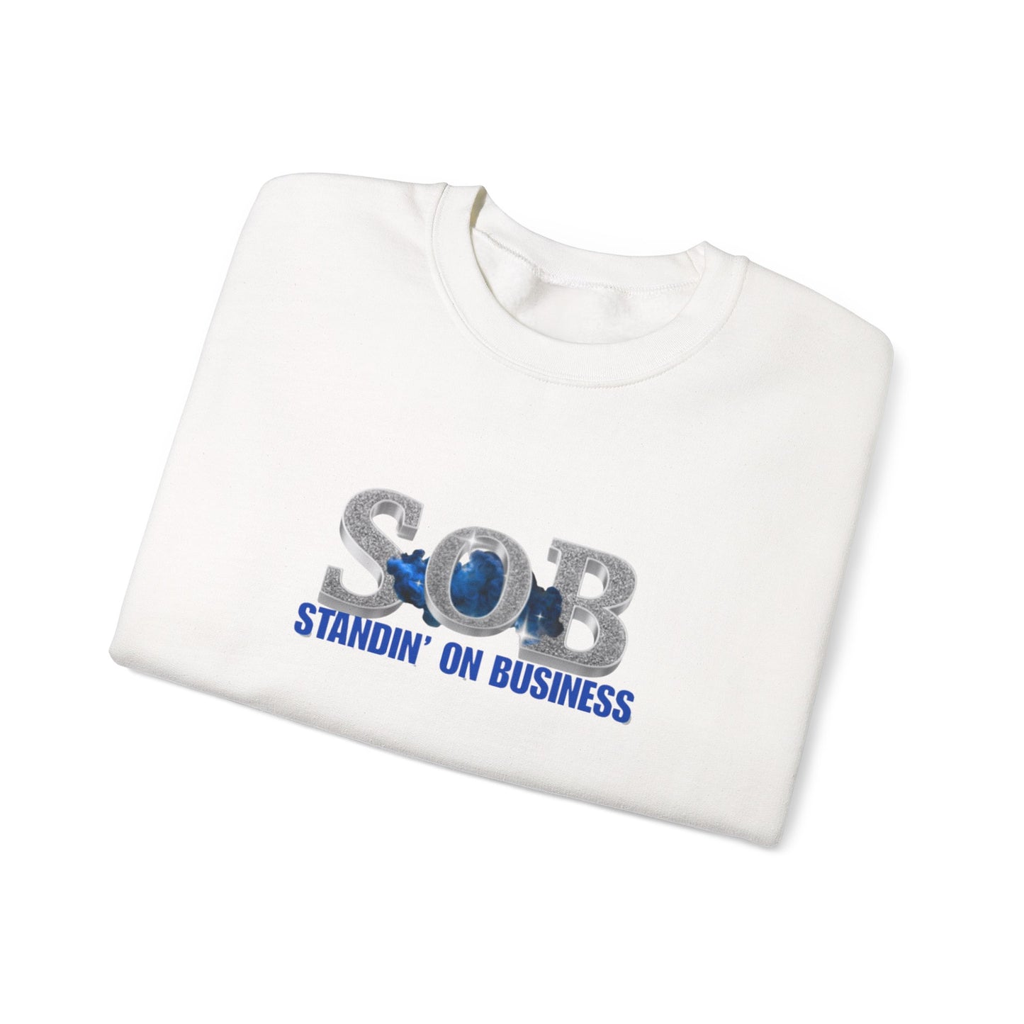 BLUE SOB PRESS ON SWEATER