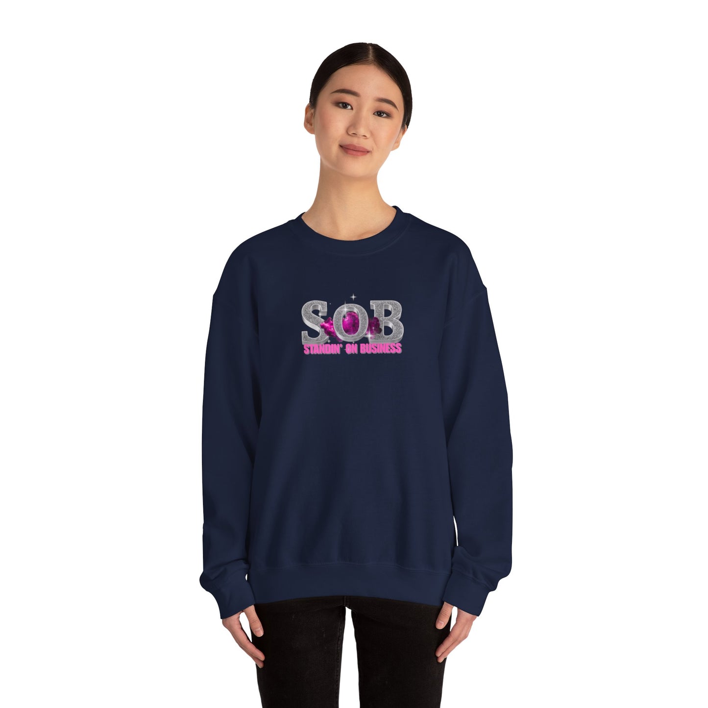 PINK SOB PRESS ON SWEATER