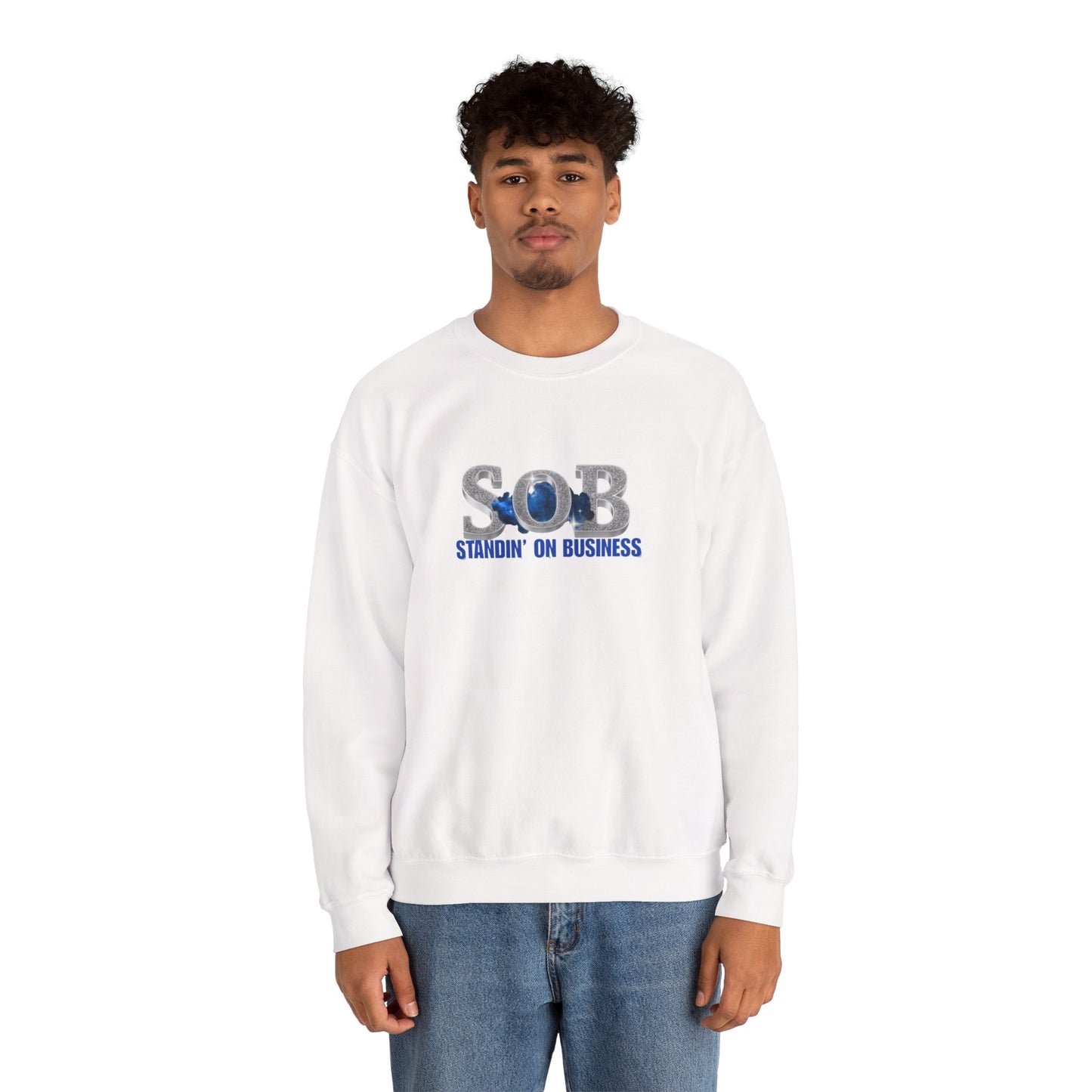 BLUE SOB PRESS ON SWEATER