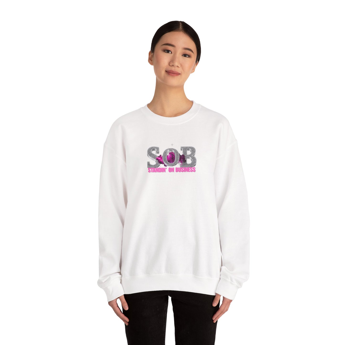 PINK SOB PRESS ON SWEATER