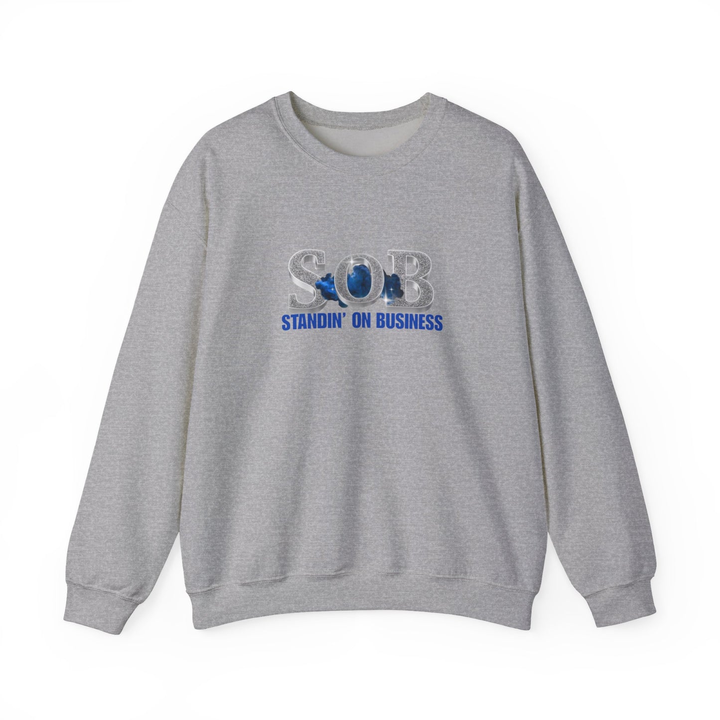 BLUE SOB PRESS ON SWEATER