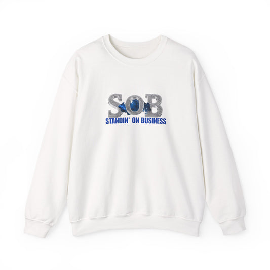 BLUE SOB PRESS ON SWEATER