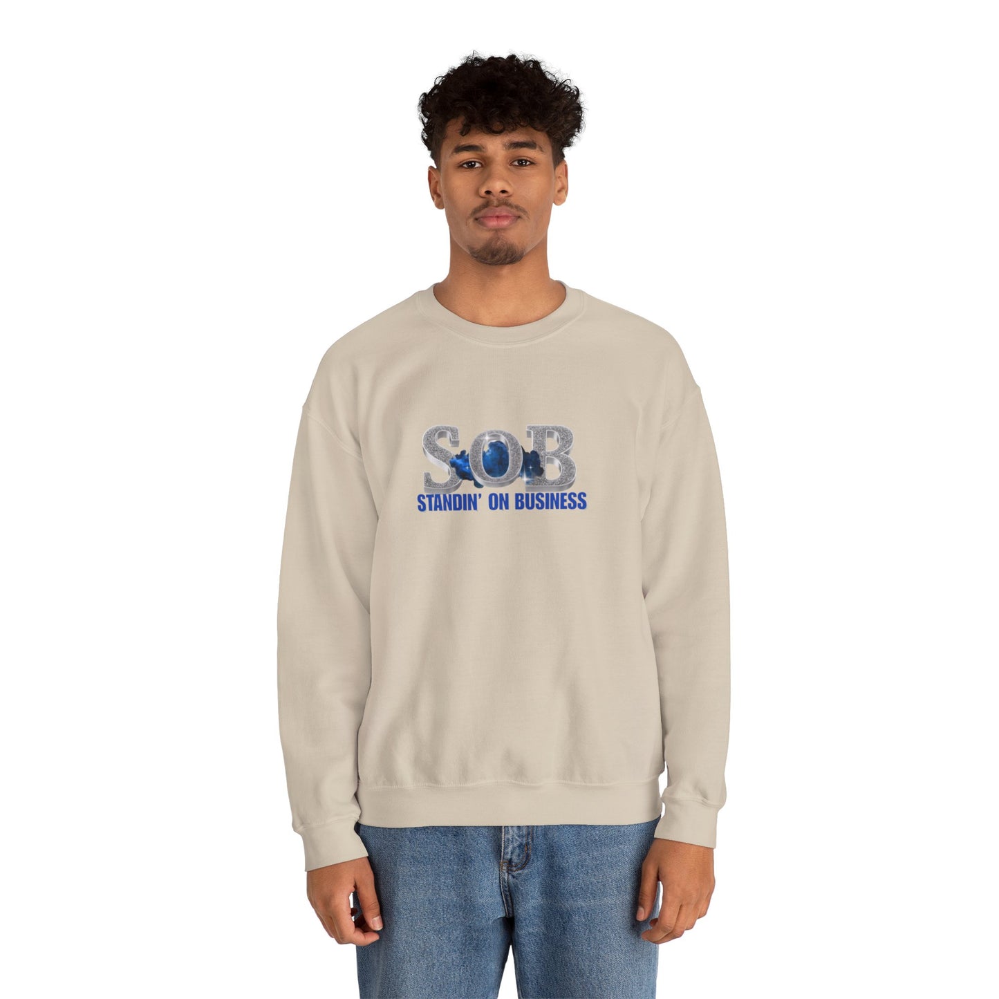 BLUE SOB PRESS ON SWEATER