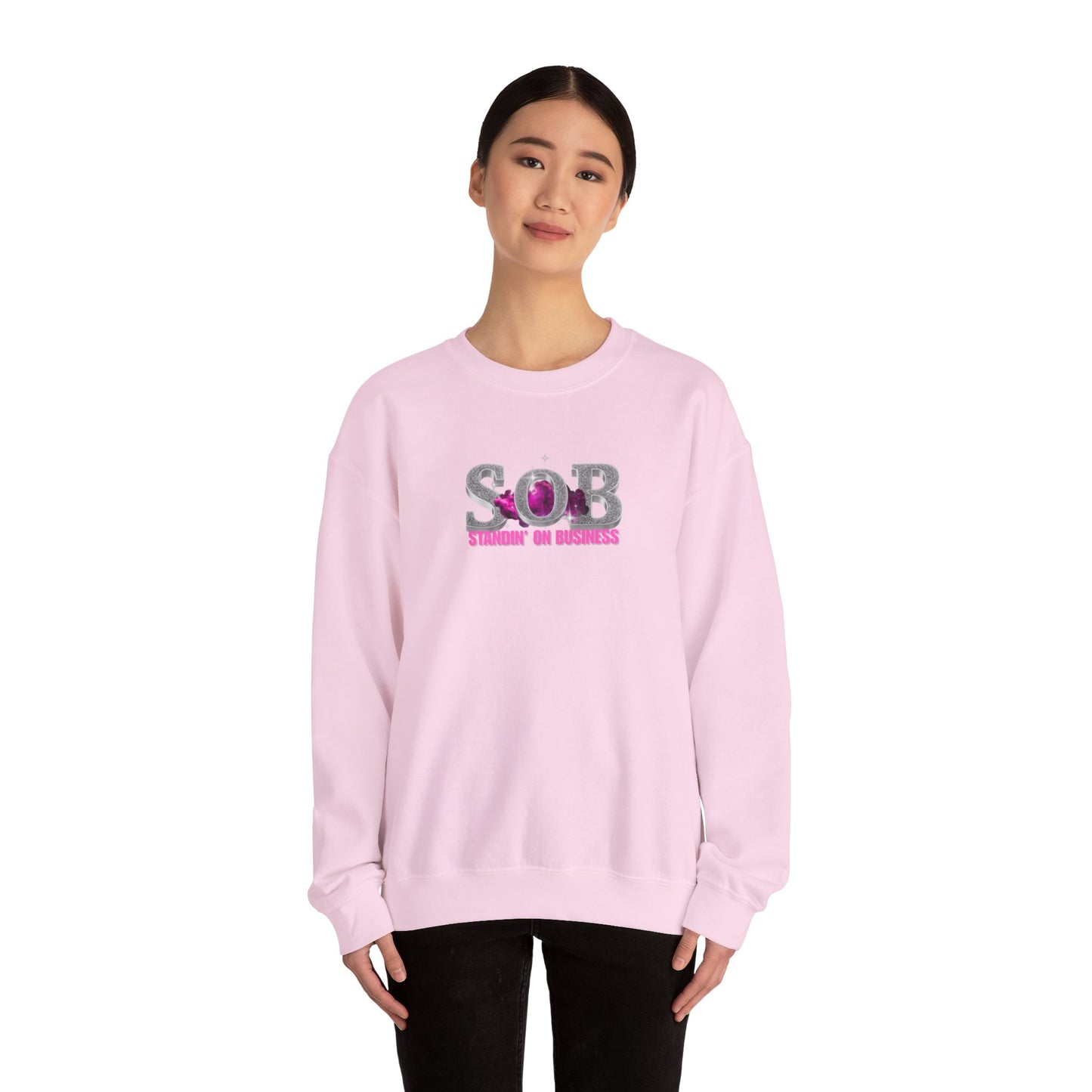 PINK SOB PRESS ON SWEATER
