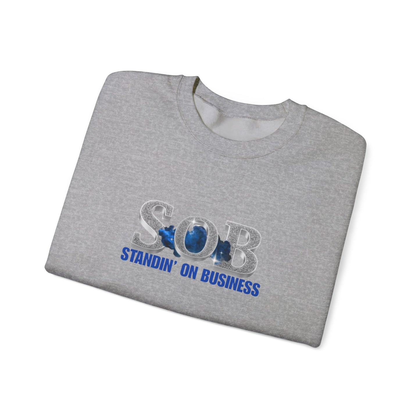 BLUE SOB PRESS ON SWEATER