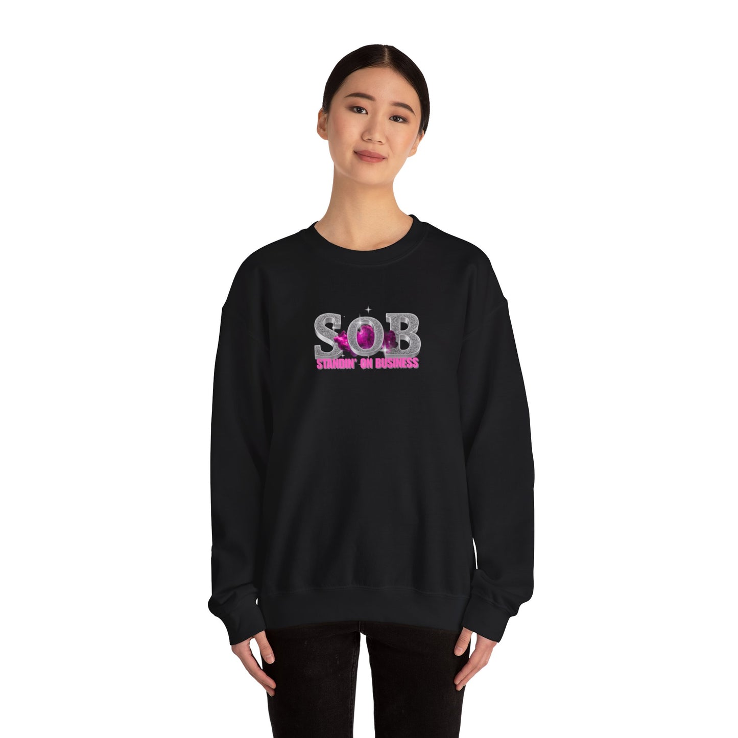 PINK SOB PRESS ON SWEATER